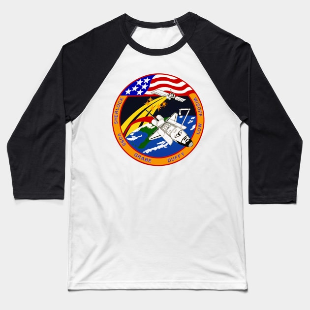 STS 57 Mission Patch Baseball T-Shirt by Spacestuffplus